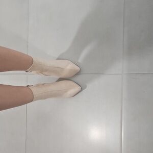 Chic Cream Suede Ankle Boots